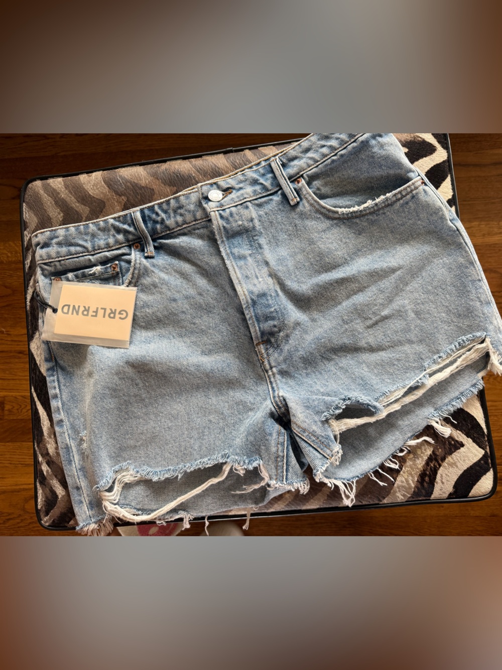 GRLFRND Light Blue Denim Shorts